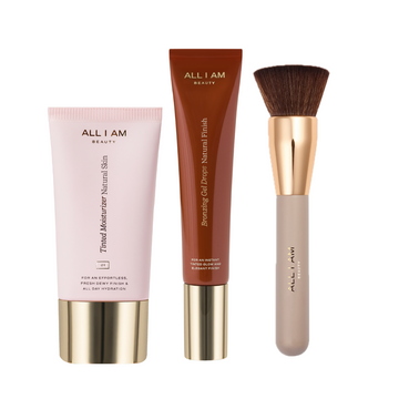 Trio:  Bronzing Gel Drops, Flawless Foundation Brush & Tinted Moisturizer 01